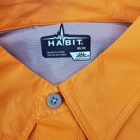 Habit Outdoor Shirt Men's Fishing Casual Long Sleeve Button Down Mandarin Solar - Picture 5 of 13